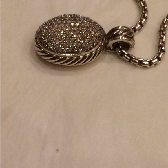 david yurman oval pave diamond necklace - Picture 3 of 8